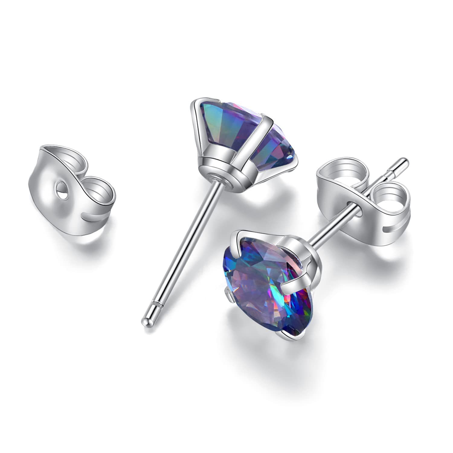 Earrings with zircon stainless steel