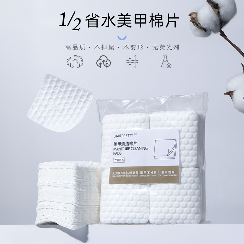 Toalla de lavado de uñas de algodón especial para manicuría, herramienta de manicuría para eliminar el esmalte de uñas, frotar la esponja sin pérdida de pelo, dura y desechable