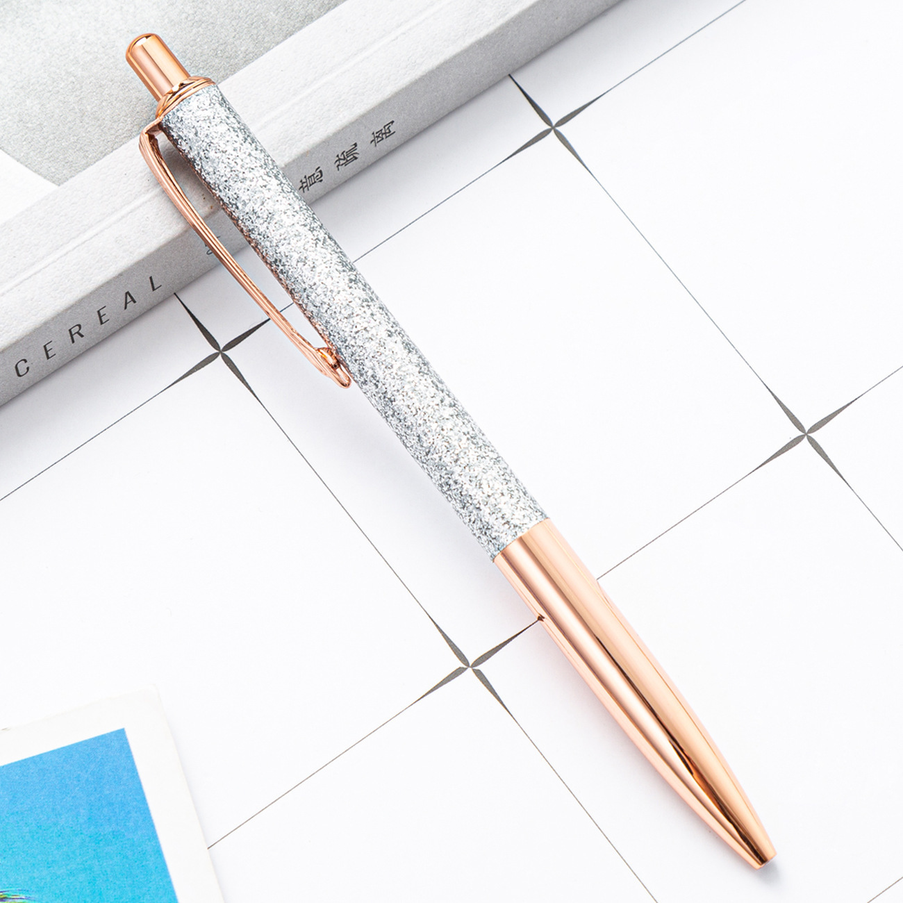 Polvo de oro bolígrafo coreano adorable ins oficina de negocios bolígrafo de metal color macarón para dama bolígrafo de regalo