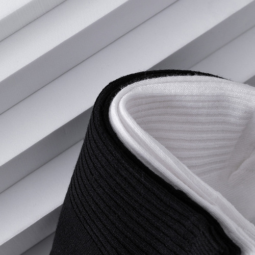 Summer and Autumn New Men's Fashion Japanese Style Breathable Double Stitch Solid Color Instagram Cotton Socks Striped Casual Hong Kong Style Women's Long Socks