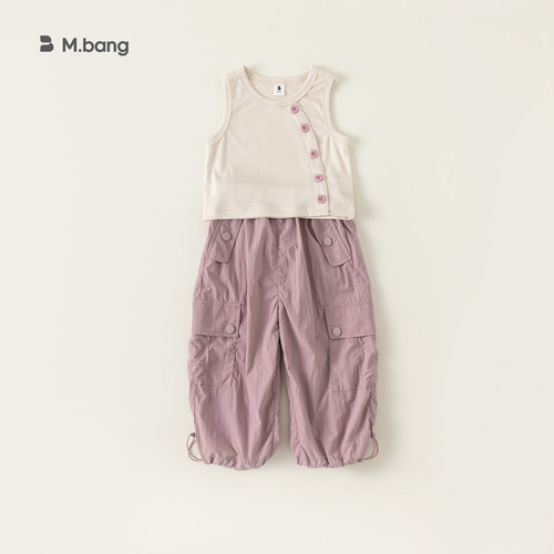 INSbobo children's clothing girls spring Korean style fashionable design vest trend overalls suit XT23267