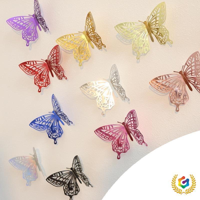 ❅Décoration murale papillon en métal creux 3D pour fête, maison ou salon_voghion.com