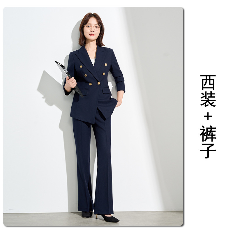 大学生商务高端女士职业装西服西装套装正装女装时尚高级感蓝8742|undefined
