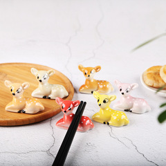 Ceramic Cute Cartoon Animal Shelf Deer Chopstick Stand Chopstick Holder Cute Deer Home Use Chopstick Pillow Pen Rack