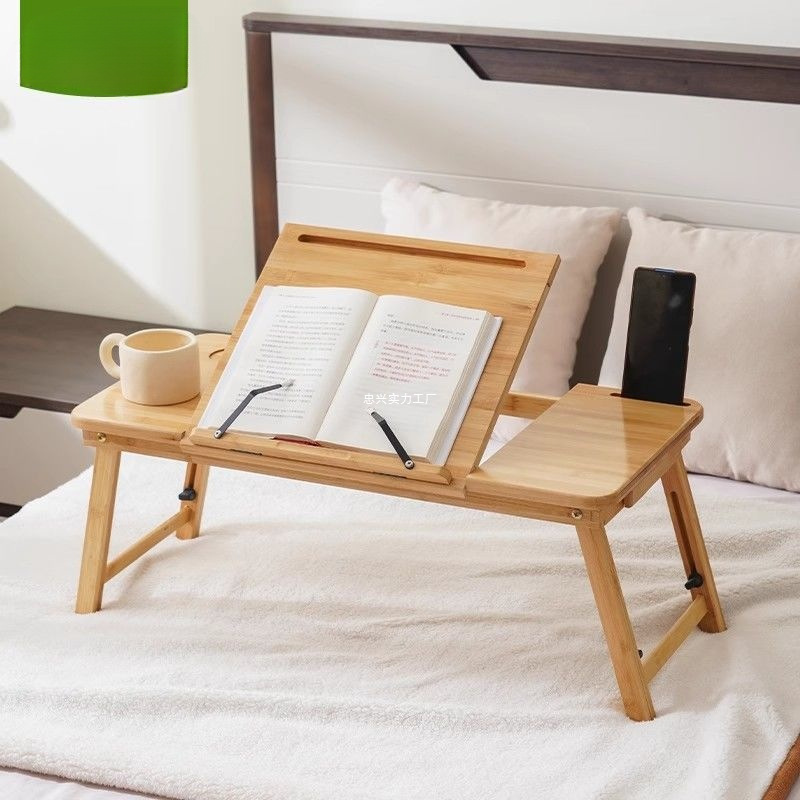 Mesa de computadora portátil de cama elevación de escritorio plegable alta mesa de dormitorio de estudiantes pequeña mesa de estudio