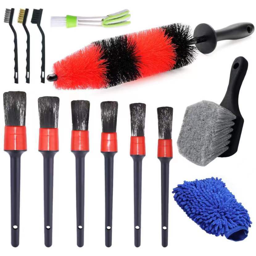 13 레드 세차 브러시 세트