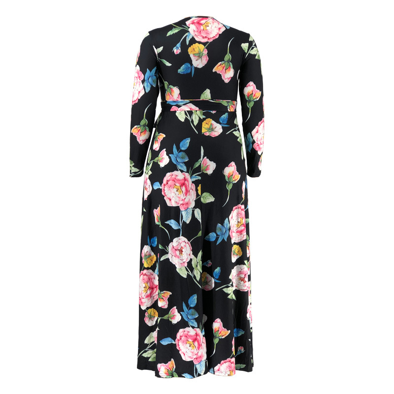 Swing Dress Streetwear Commute V Neck Long Sleeve Printing Maxi Long Dress Daily display picture 82