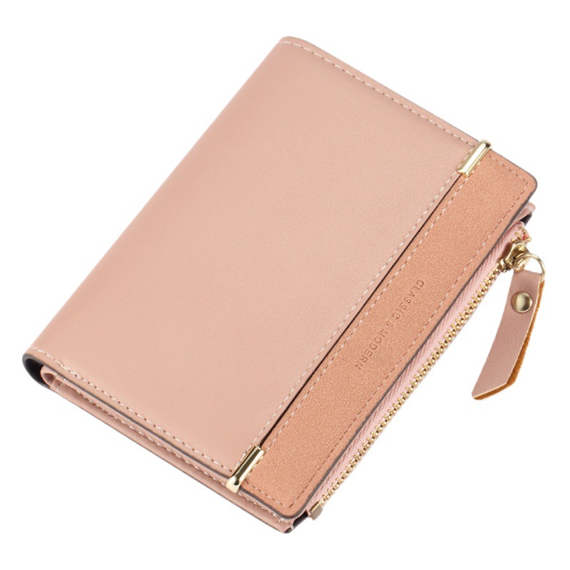New Korean Style Women's Short Wallet Two-fold Buckle Zipper Wallet All-match Student Coin Purse Card Holder