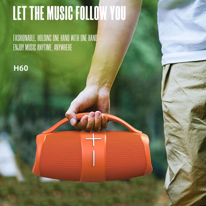 2024 nuevo H60 portátil portátil al aire libre impermeable altavoz Bluetooth inalámbrico luz RGB subwoofer estéreo stock