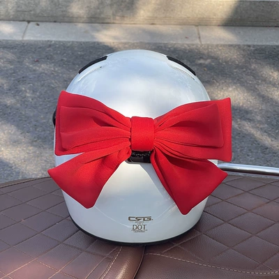 Laimeng senior sister helmet decoration: Motosiklet dəbilqələri - dream-bow-red-buckle