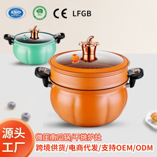 New Style Pumpkin Pot Household Large Capacity Non-stick Micro-pressure Pot with Steamer Maifan Stone Cooking Pot Double-ear Heat Preservation Soup Pot