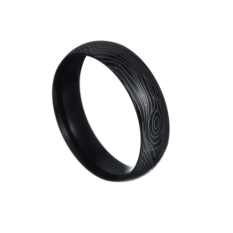Titanium Steel Material Vacation Simple Style Color Block Titanium Steel Plating Men's Rings Punk Rings