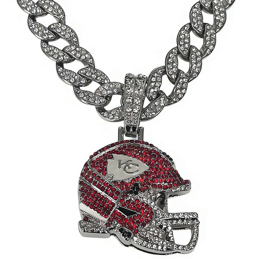 Europa y América Hip-Hop Viento lleno de diamantes Cuban Chain Jefes Colgante Casco Collar de hombre 1688 Joyas de aleación personalizadas