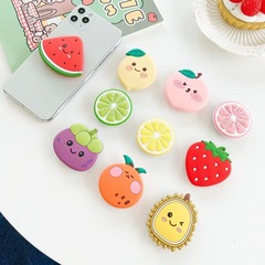 夏日水果檸檬草莓適用摺疊支架粘貼式指環扣可伸縮摺疊手機桌面