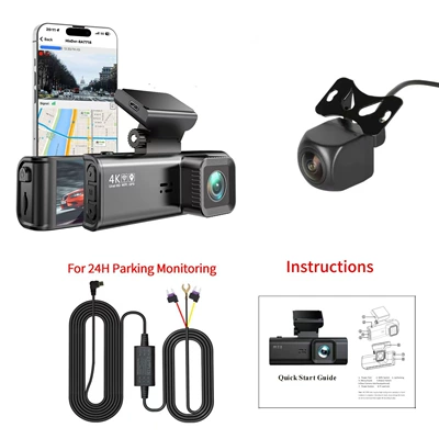 V56 3.18 "Screen 4K Driving recorder - 4k1080p-standard-rear-pull-with-step-down-line