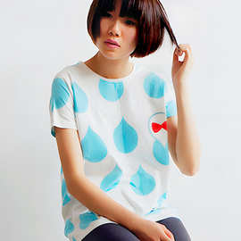 原品生活印花长T恤-雨点