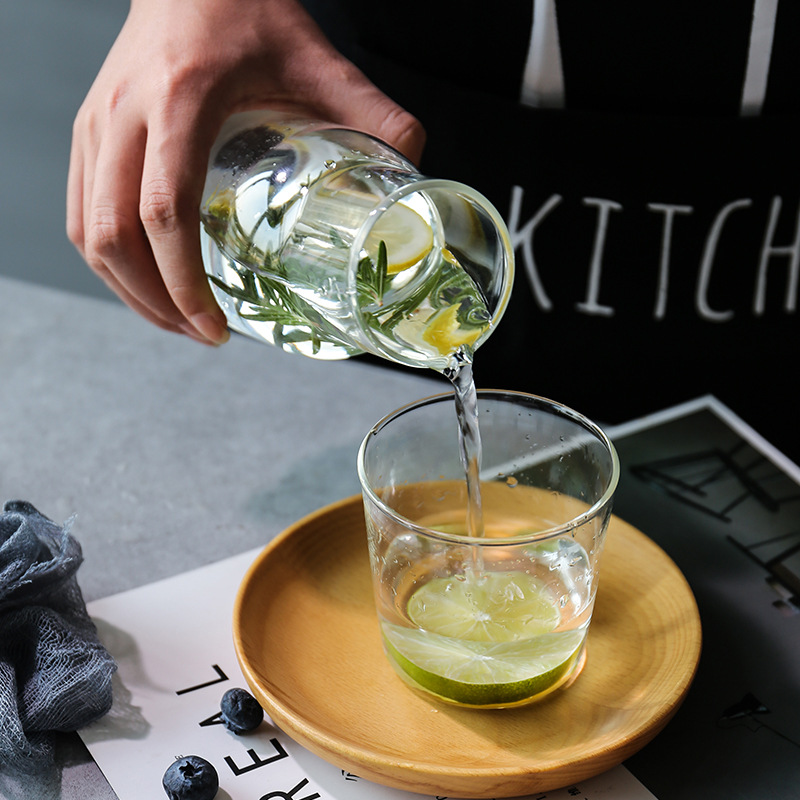 Transparent glass set, teapot