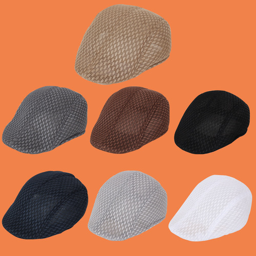 Supplying plum blossom mesh caps, summer outdoor sun hats, elderly men's mesh caps, mesh hats for middle-aged and elderly people, Zhongshan caps.