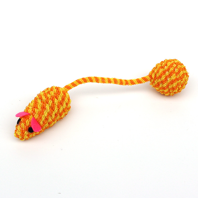 Nuevo gato de juguete gato rascarse bola ratón cola bola gato juguete pequeño ratón arena sonido auto-Hola juguete para mascotas