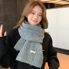 针织围巾女士冬季韩系百搭氛围感复古学生情侣保暖防寒麻花围巾男