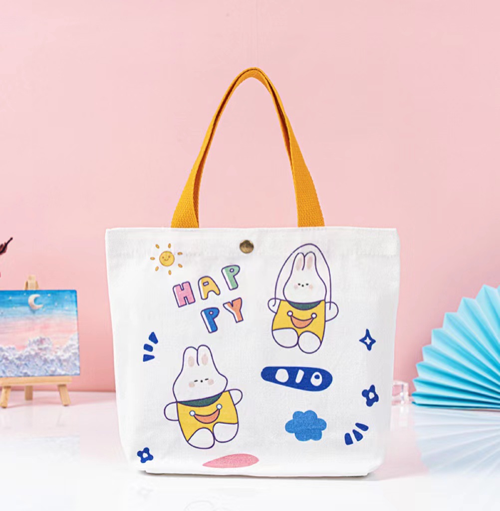 Bolsa de regalo de graduación de niños bolsas de lona portátiles de dibujos animados estudiantes bebés regalo de cumpleaños bolsa de lona spot