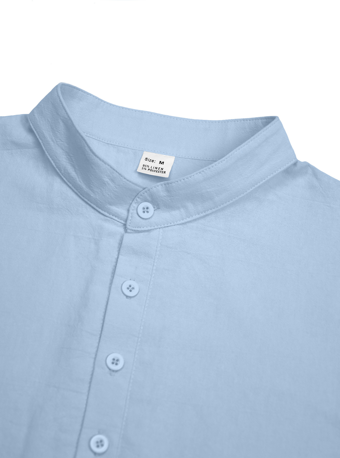 Camicia uomo casual in lino con maniche lunghe e collo coreana_voghion.com