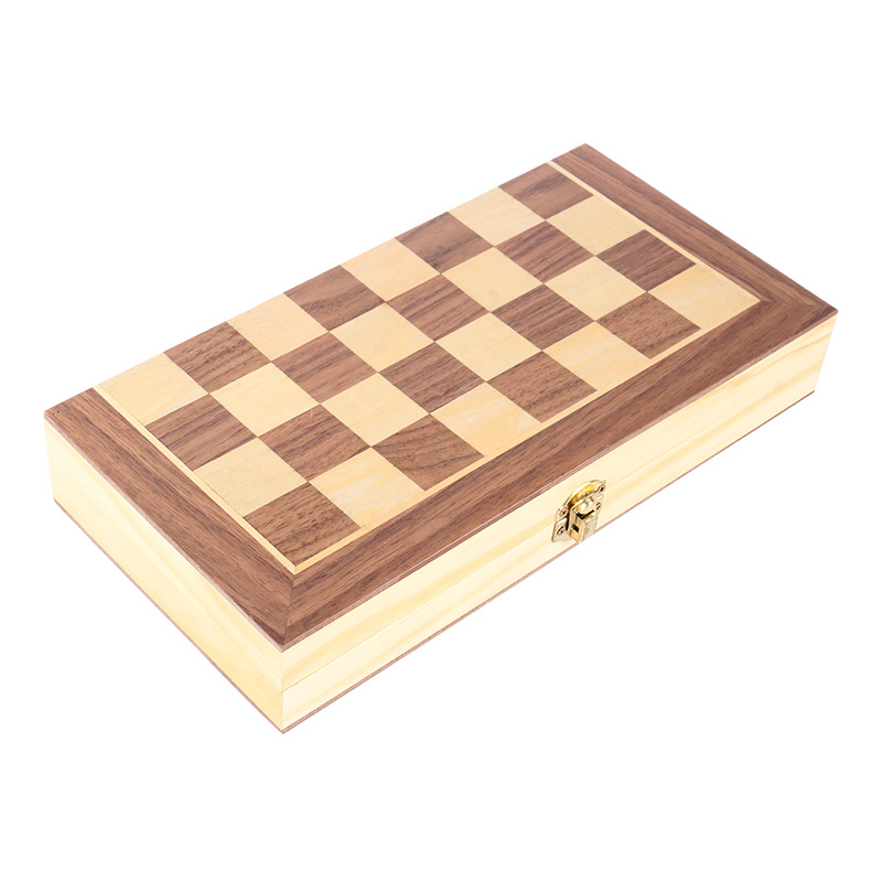 Traje de ajedrez magnético de madera transfronteriza tablero de ajedrez plegable rompecabezas de alta calidad juego de ajedrez salto de ajedrez