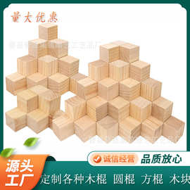 厂家直销现货木质方块 儿童玩具积木数学教具DIY模型益智榉木方块