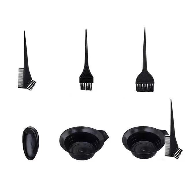 Foreign trade hair dyeing tool set earmuffs brush diy hair color baking oil comb kit hair salon five-piece oil bowl set