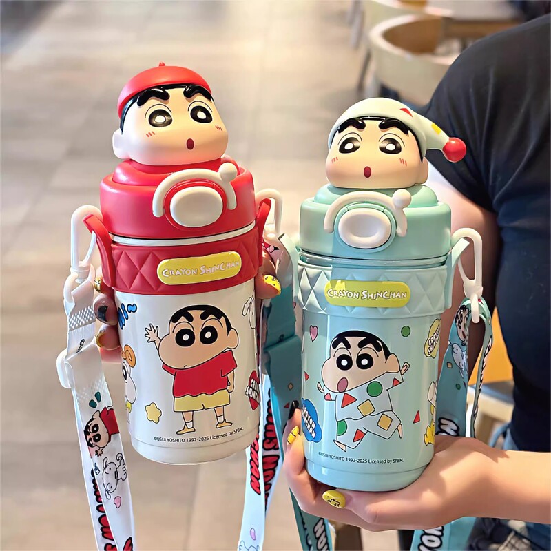 蜡笔小新儿童吸管保温杯 316不锈钢学生上学专用水壶2025新款水杯|undefined