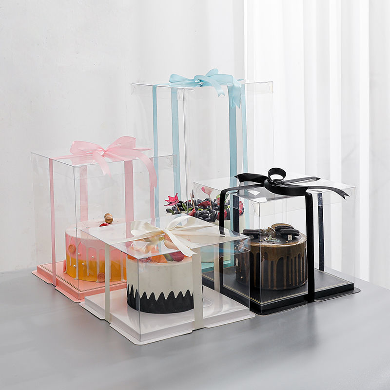 透明蛋糕盒6寸8寸10寸12寸14寸16寸双层加高三合一生日烘焙包装盒
