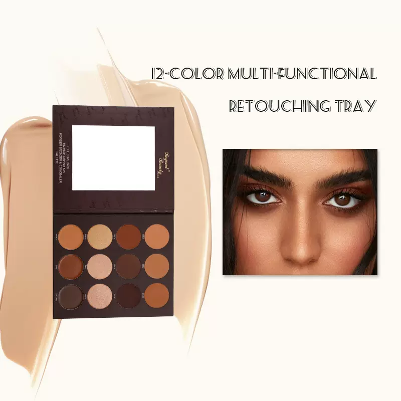 跨境懒人粉质细腻持久高光提亮侧影鼻影修容一体盘初学者哑光眼影