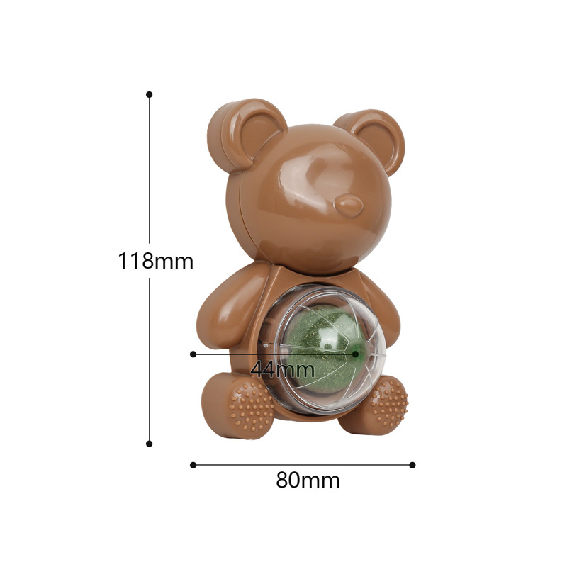 Nuevo oso giratorio catnip gato hierba gato azúcar dos en uno auto-Hi gato molar divertido gato palo juguete divertido gato artefacto