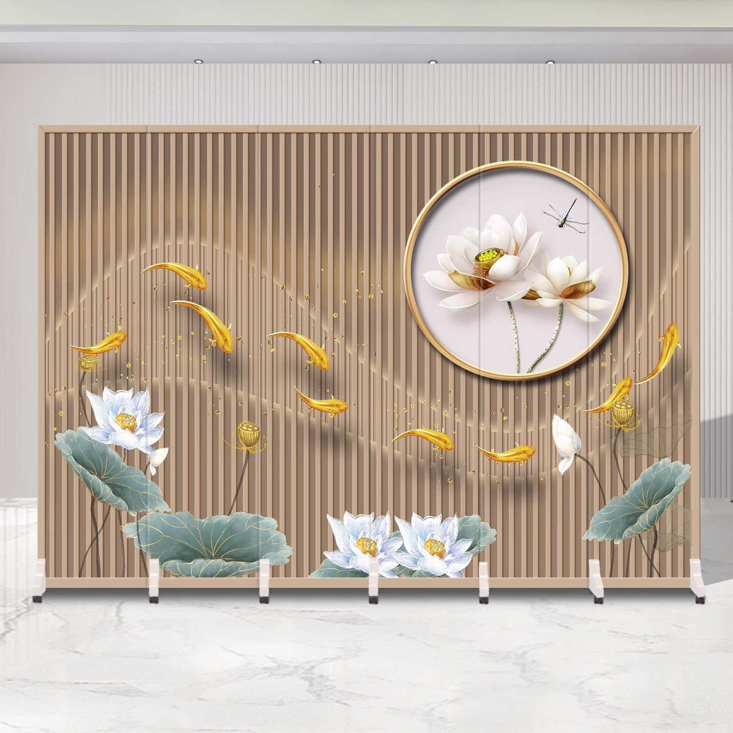 Screen Partition Living Room Shaded Landscape Folding Office Entrance Hotel Rooms Customized Movable Chinese Folding Screen