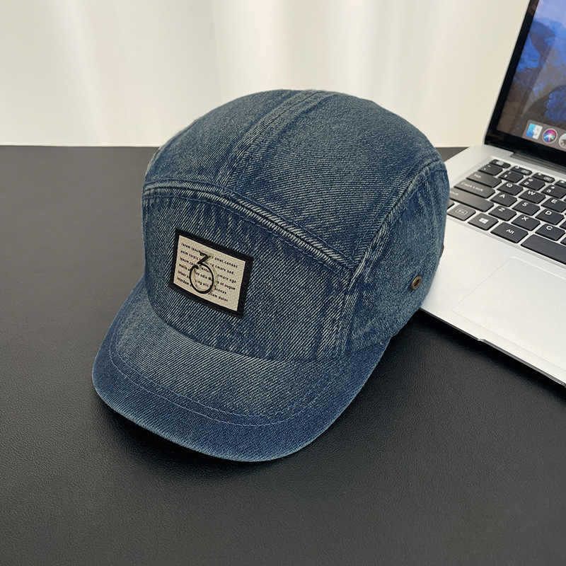 Gorra de béisbol de mezclilla lavada retro para niños, sombrero de hip-hop de ala corta de todo fósforo japonés, diseño de nicho, gorra de visera para hombres