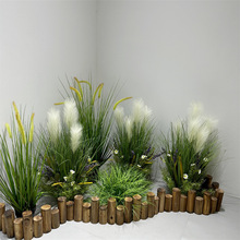 仿真芦苇草狗尾草室内造景装饰景观植物橱窗家居拐角假花绿植盆栽