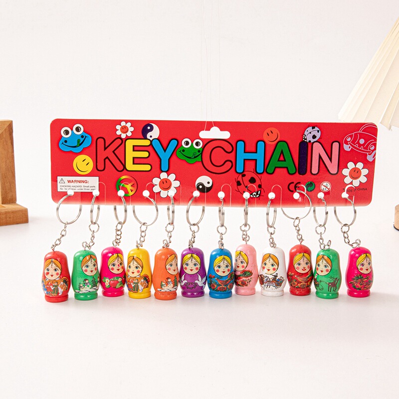 Keychain Russian Matryoshka Doll Wooden Mobile Phone Key Bag Pendant Gift Russian Specialty Travel Crafts Keychain Russian Matryoshka Doll Wooden Mobile Phone Key Bag Pendant Gift Russian Specialty Travel Crafts
