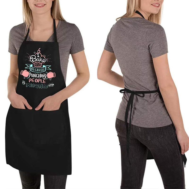 Delantal de poliéster transfronterizo para mujer, tienda de uñas de alto valor, panadería, barista, ropa de trabajo personalizada, fábrica de delantales al por mayor