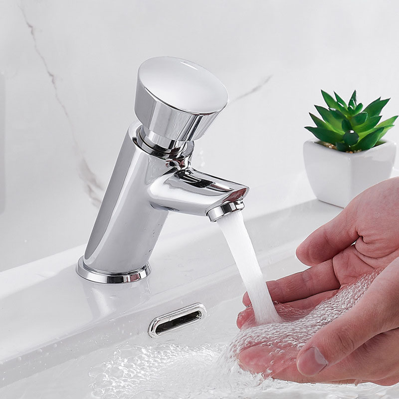 Single cold press type basin delay valve faucet hand pressure switch automatic public toilet wash basin faucet Single cold press type basin delay valve faucet hand pressure switch automatic public toilet wash basin faucet
