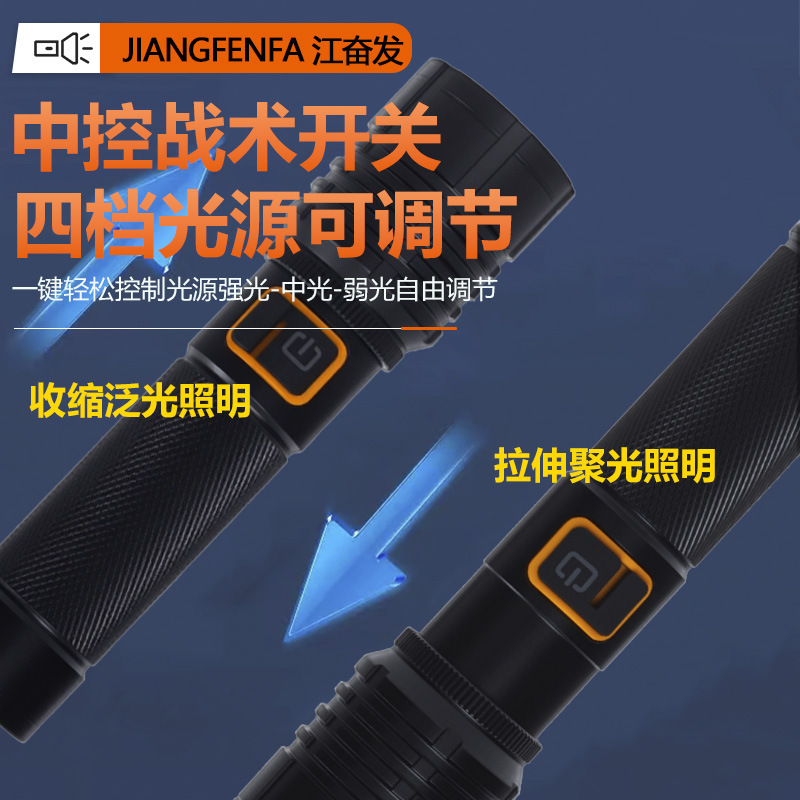 強力な光の懐中電灯レーザー砲屋外アルミニウム合金戦術的なハンドヘルド超高輝度充電式長寿命ズーム懐中電灯|undefined