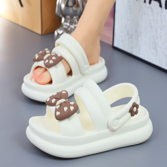 Wholesale slippers women's summer outdoor wear new beach thick bottom step excrement feeling non-slip two wear fashion cool all-match slippers