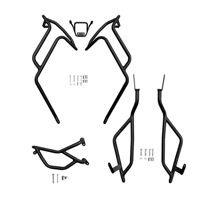 backrest modified accessories carbon steel — Motorcycle bumper - matte-black-carbon-steel-front-bumper-rear-bumper-exhaust-bar