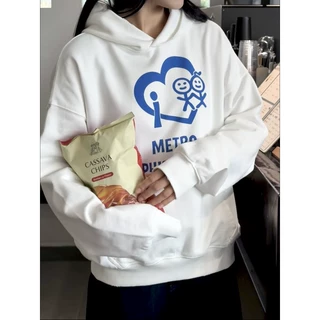 火柴人卫衣女秋冬潮牌时尚洋气百搭加绒卫衣宽松显瘦连帽上衣