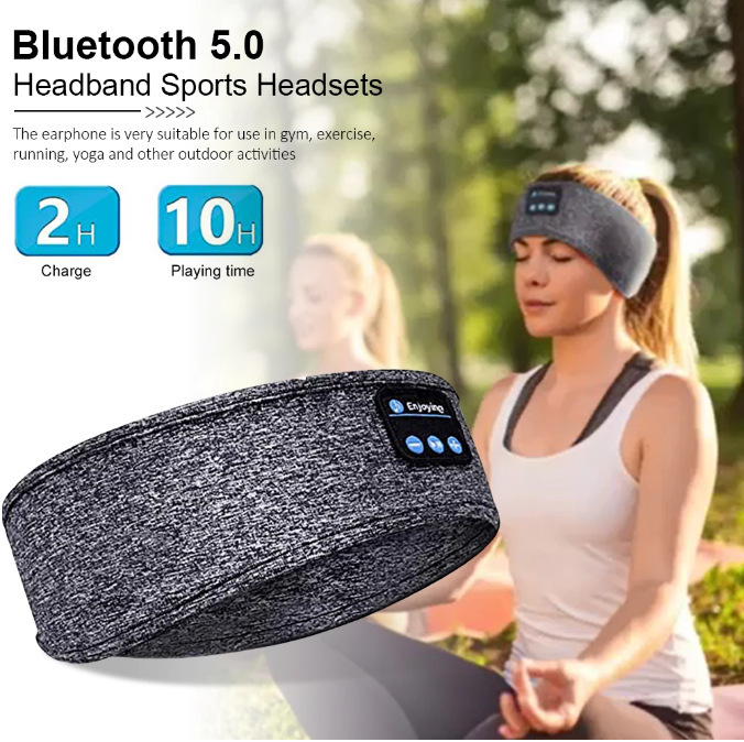 Amazon hot Bluetooth sports headband music sleep headband 3D stereo wireless headset call running