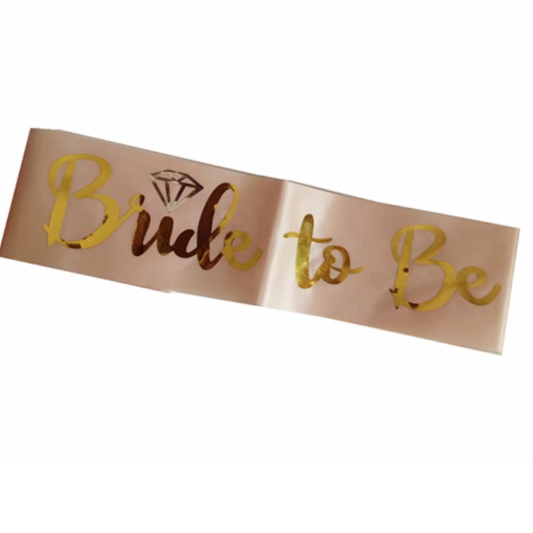 Fábrica de suministro de stock soltero fiesta novia para ser la correa de hombro de la novia estampado correa de dama de honor negro