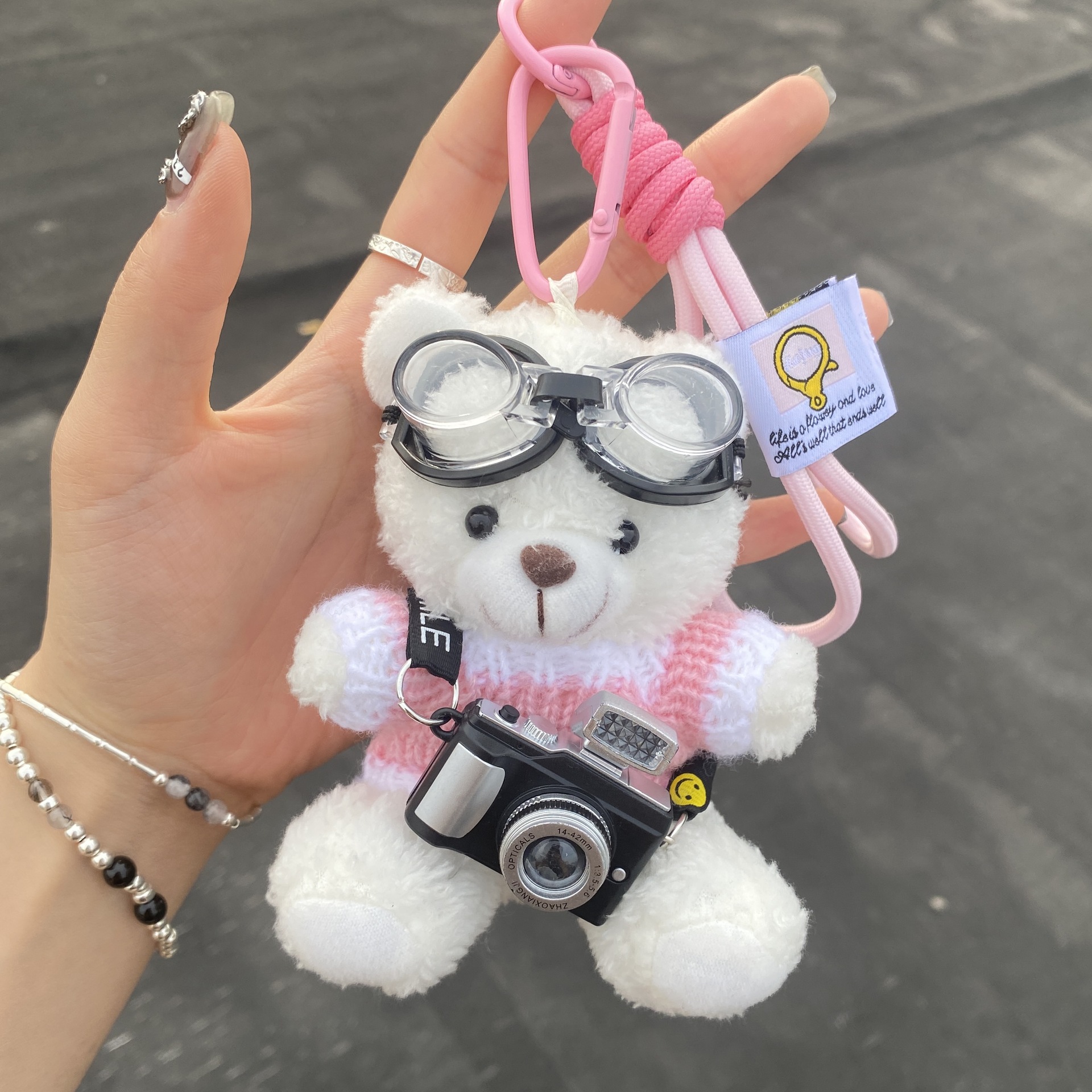 Cámara original oso colgante bolso colgante muñeca de peluche muñeca pareja llavero regalo creativo