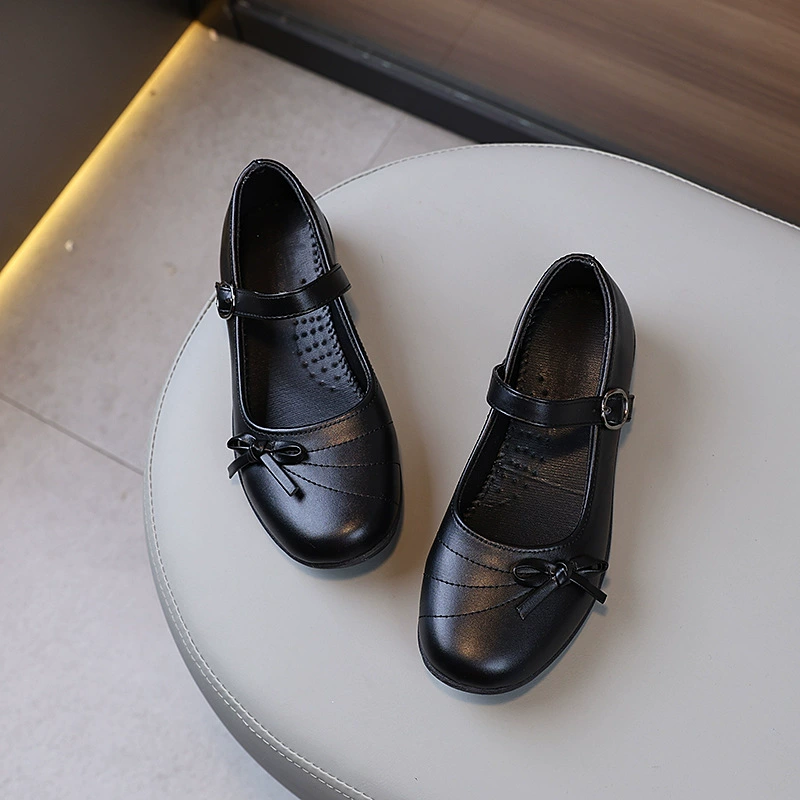 Трансграничные девушки черные кожаные туфли на мягкой подошве студенческие туфли Принцесса Одиночная обувь