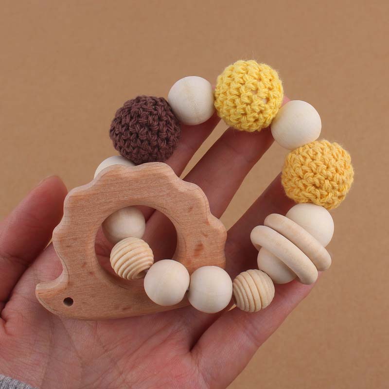 Bebé suministros dibujos animados elefante pájaro haya mordedor juguete creativo bebé mordedura molar pulsera juguete