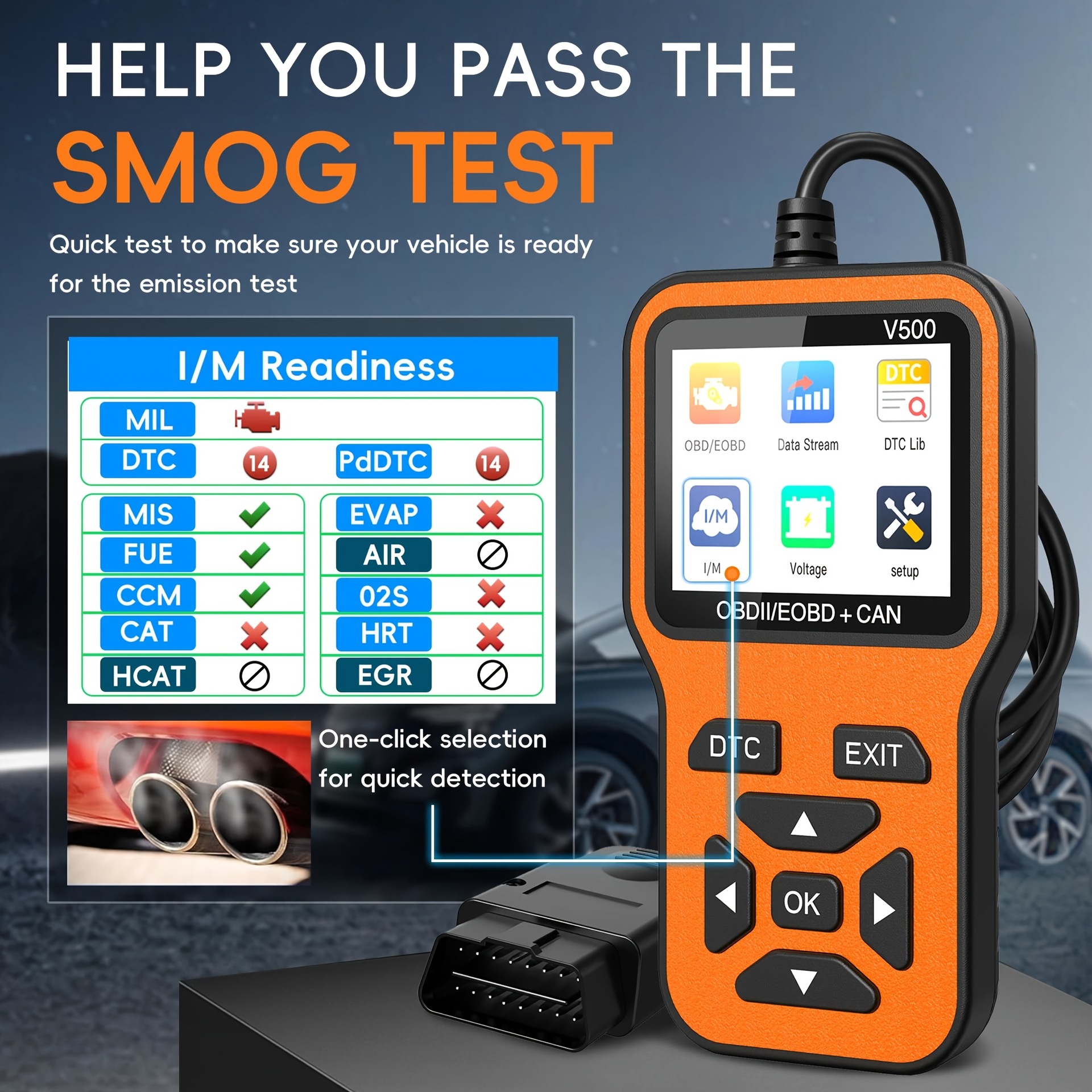 V500 Car Fault Detector Obd Engine Fault Light Clearing Code Reader Obd2 Dedicated for Fuel-Powered Vehicles
