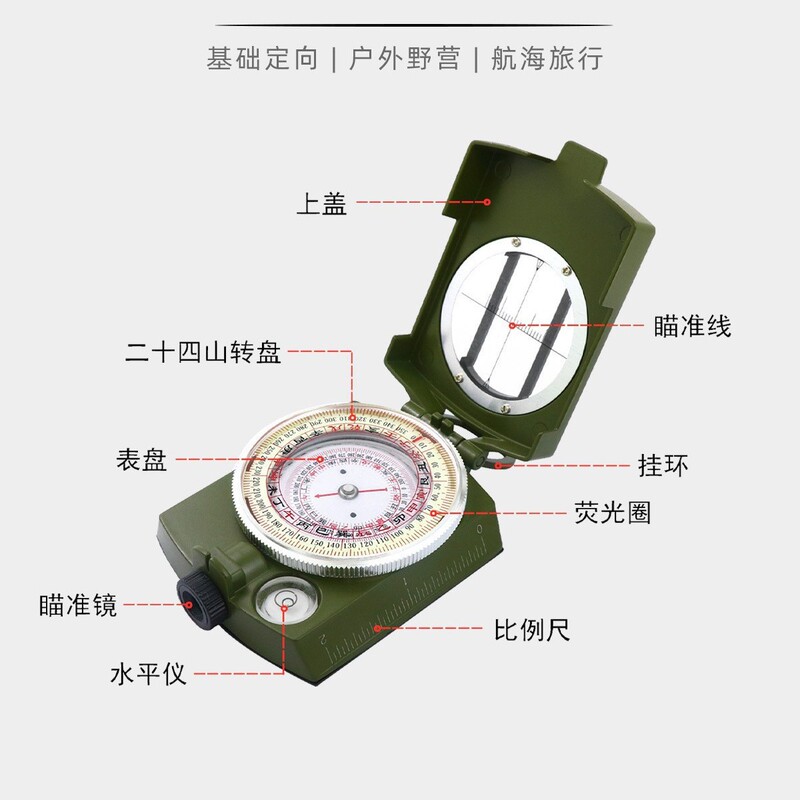 Upgraded 24 Mountain Compass 24 Mountain Climbing Professional Edition High Precision Sensitive Positioning Multi-function Guide